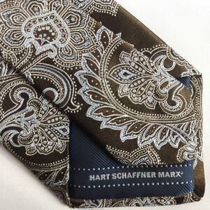 Hart Schaffner Marx Paisley Designer Mens Silk Tie 58.5" x 3.5" Made In USA